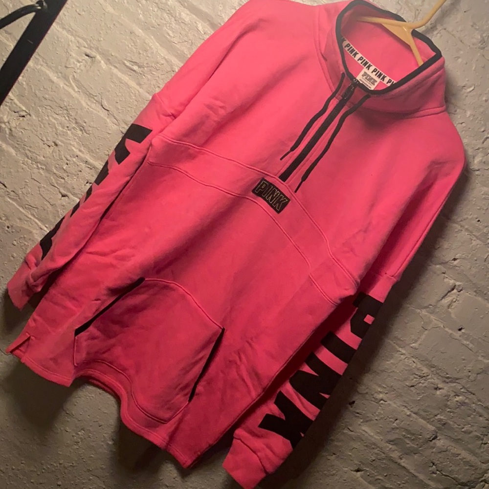 Pink half zip sweater